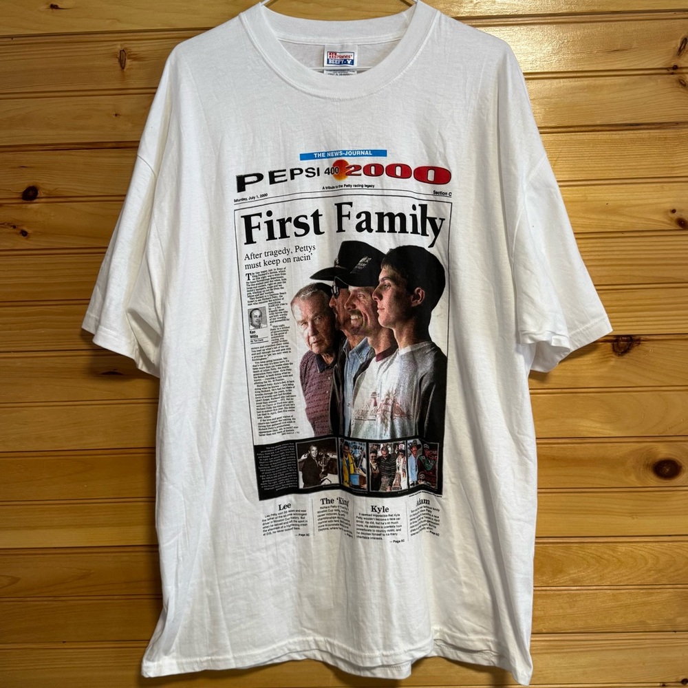 NASCAR Hanes Petty Family White T-Shirt XL